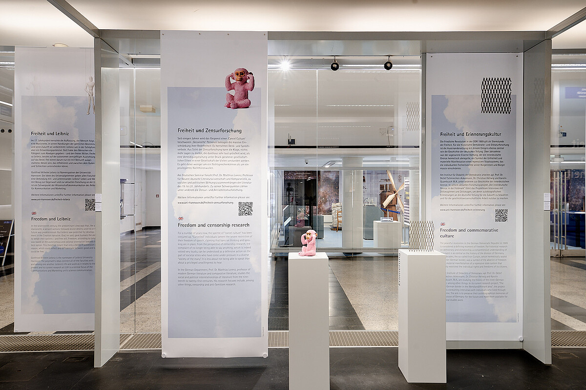 Einblick in den Leibniz Science Cube im Sockelgeschoss des LUH-Hauptgebäudes