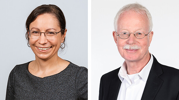 Porträtfotos von Prof. Dr. Susanne Beck und Prof. Dr. Bernd-Dieter Meier