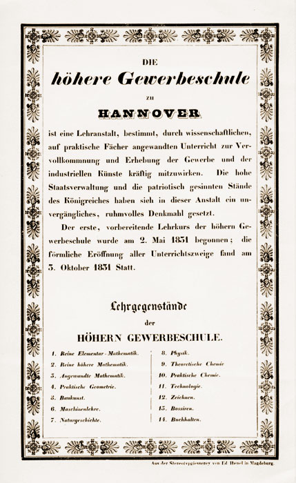 Picture: The Higher Trade School. Advertisement, 1831