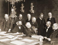 Bild: Die Rektoren der deutschen Technischen Hochschulen bei der 75-Jahr-Feier der Technischen Hochschule Hannover | 1906